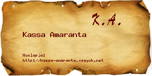 Kassa Amaranta névjegykártya